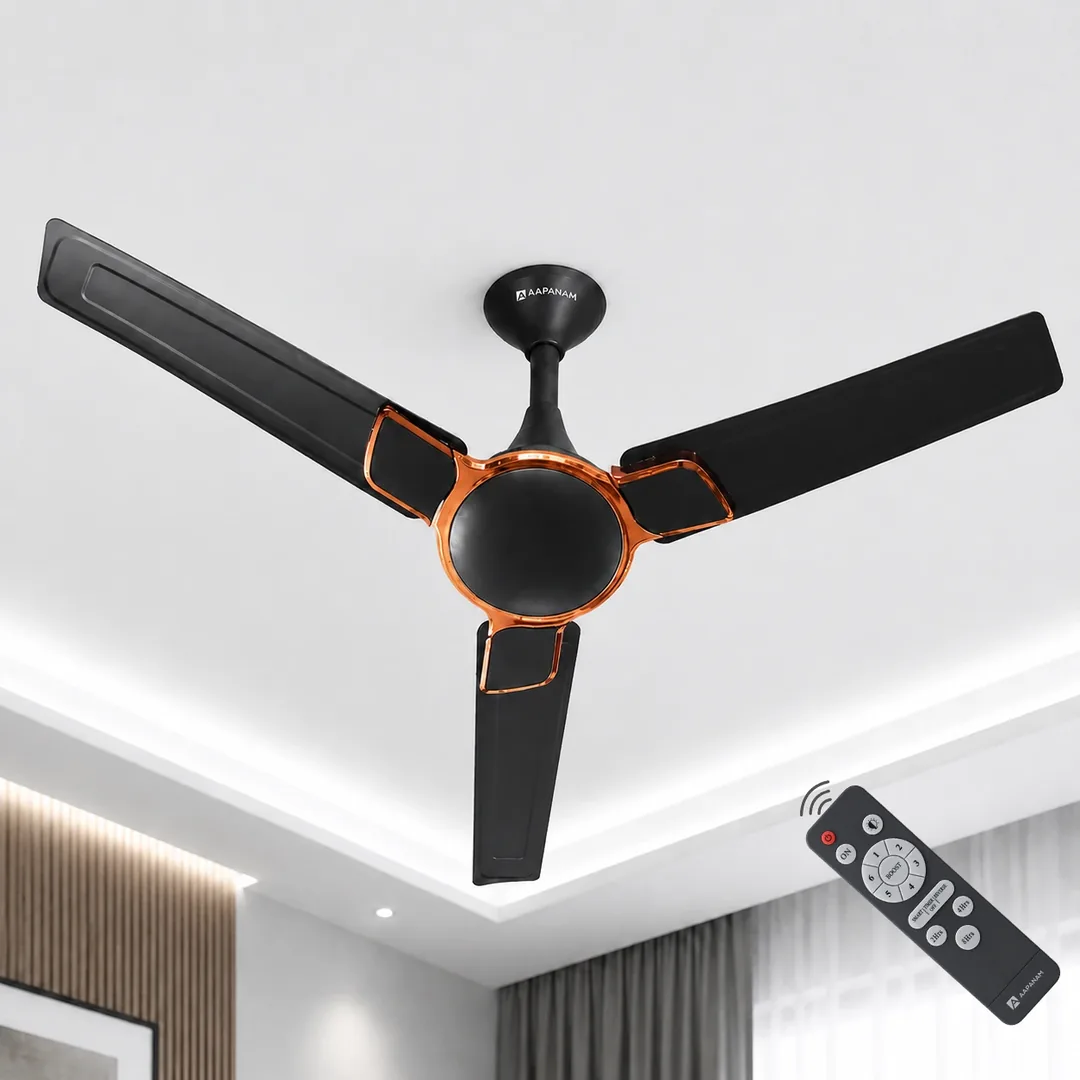 Aapanam BLDC Ceiling Fan with 5-Year Motor Warranty – Vixa DX Deco Trim 1200mm with RF Remote