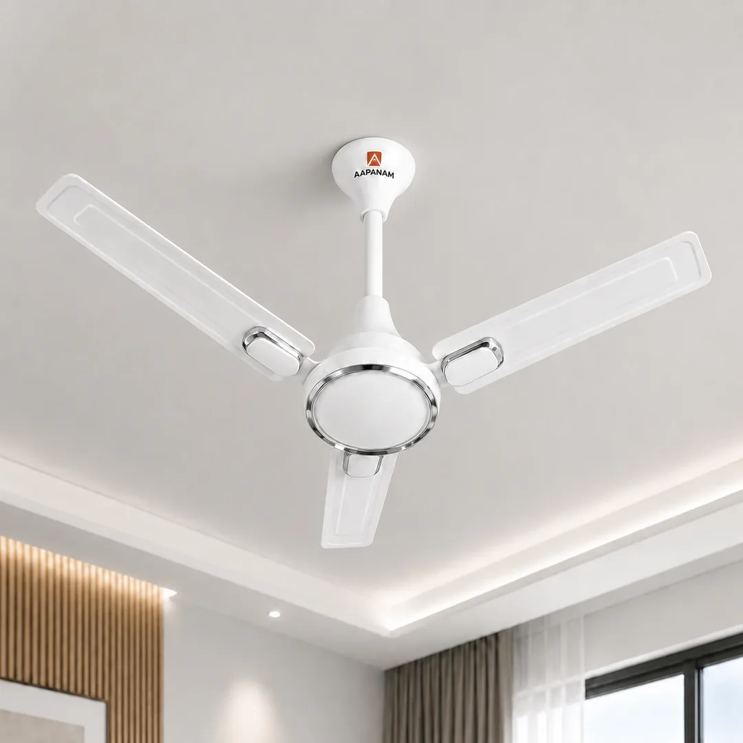 Aapanam Aapanam BLDC Ceiling Fan with 5-Year Motor Warranty – Vixa Pearl White 1200mm with RF Remote — view 3