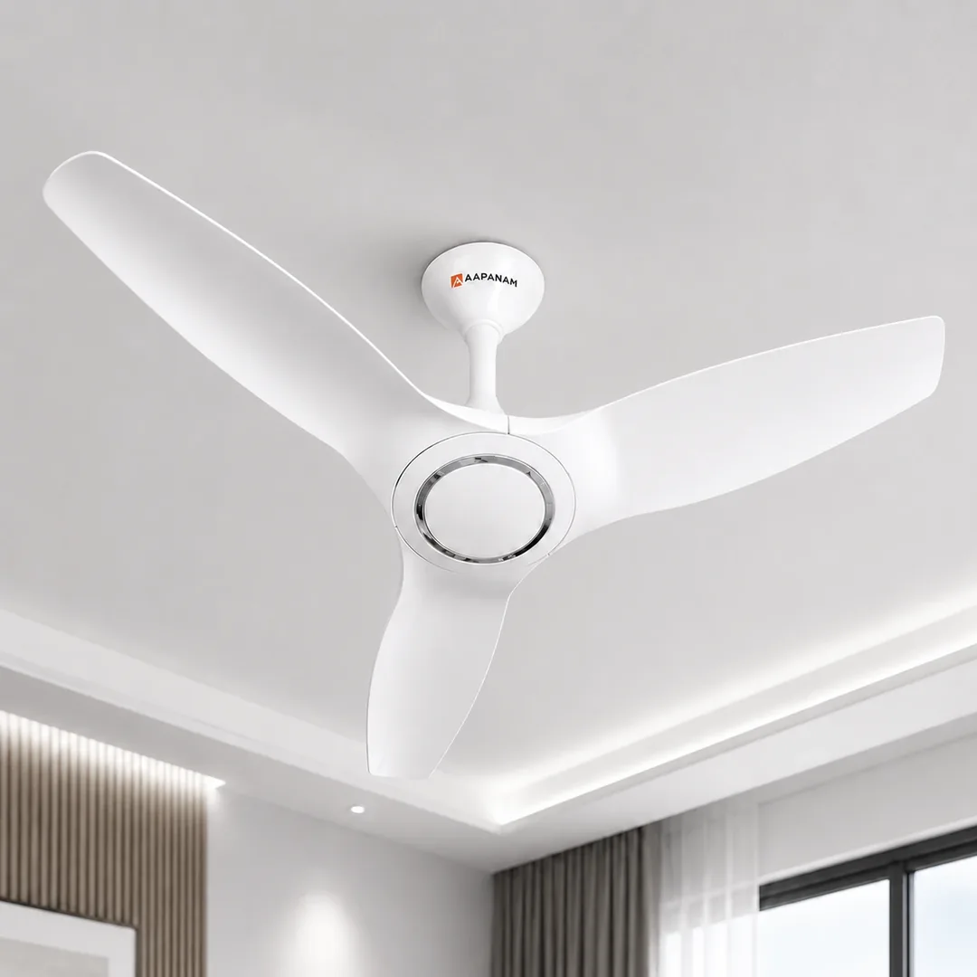 Aapanam Aapanam BLDC Ceiling Fan with 5-Year Motor Warranty – Vixa Pro Pearl White 1200mm with RF Remote — view 3