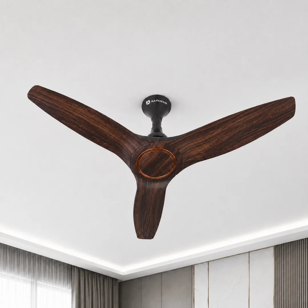 Aapanam Aapanam BLDC Ceiling Fan with 5-Year Motor Warranty โ Vixa Pro Wood Dark Walnut 1200mm with RF Remote โ view 3